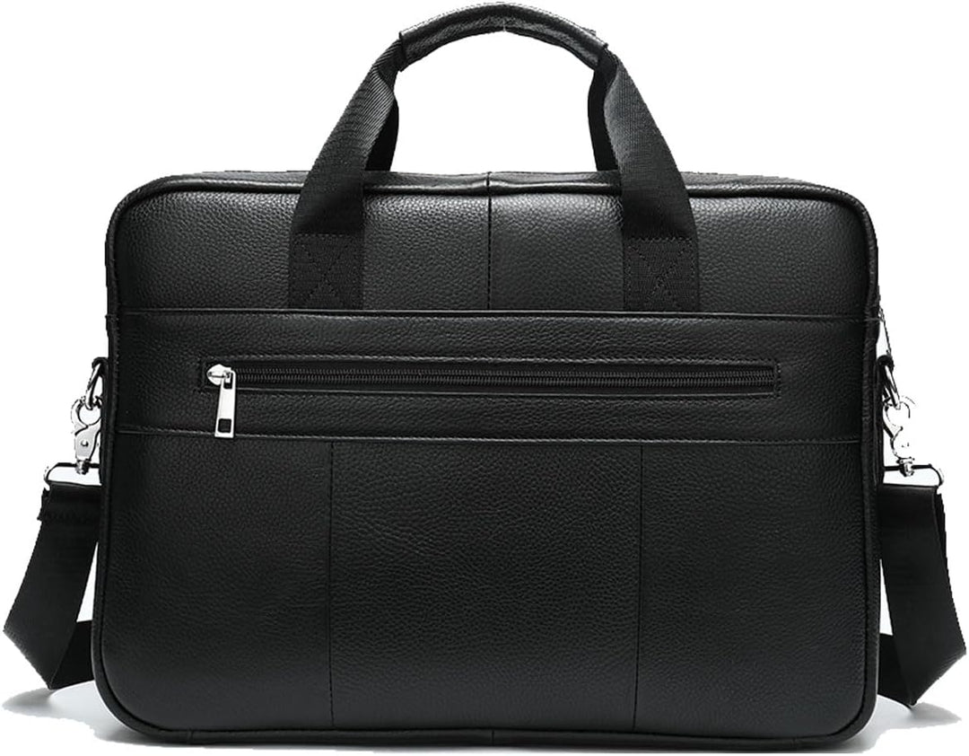 Elegancka męska teczka biznesowa do pracy, ze skóry naturalnej, na laptopa 15", z organizerem.