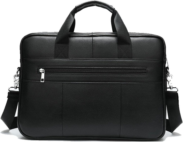 Elegancka męska teczka biznesowa do pracy, ze skóry naturalnej, na laptopa 15", z organizerem.