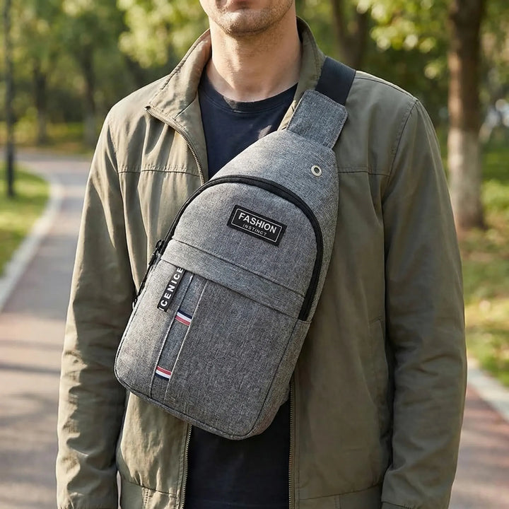 Męska wodoodporna torba crossbody na ramię, idealna do codziennego użytku i aktywności sportowych.