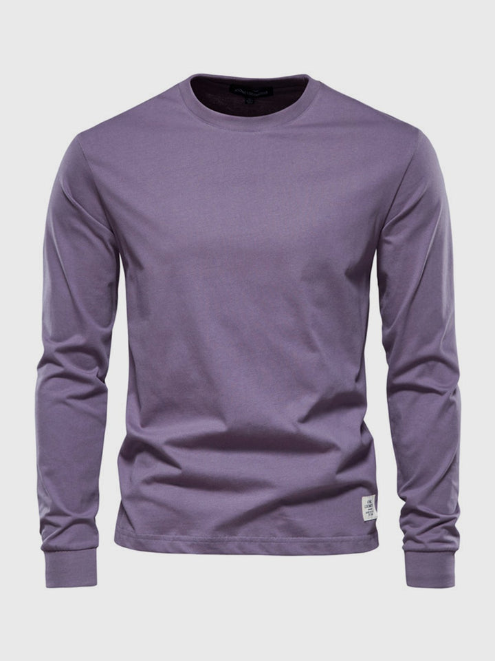 Męski basicowy longsleeve w stonowanym kolorze. Stylowa koszulka z długim rękawem na jesień i zimę.