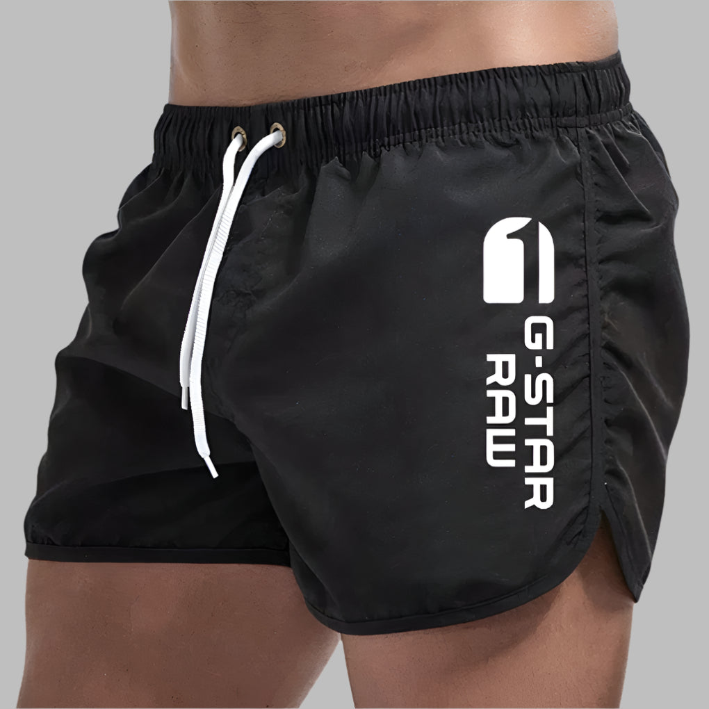 Męskie kąpielówki szybkoschnące granatowe o regularnym kroju na plażę i basen
