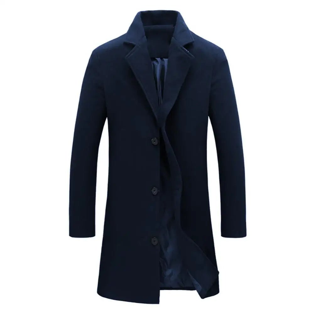 Męski płaszcz Tommy's Garrison w stylu Peaky Blinders, czarny, z termiczną podszewką, idealnym krojem, zapewniający ponadczasową i nowoczesną elegancję.