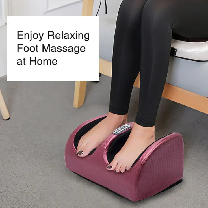 Podgrzewany masażer do stóp Shiatsu, kompaktowa konstrukcja, obrotowe kulki masujące, kojące ciepło, domowe wellness.