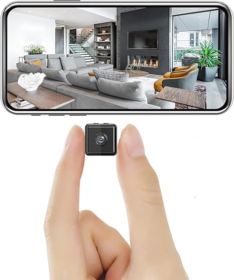 Kompaktowa mini kamera bezpieczeństwa WiFi 1080P o dyskretnych konturach, nagrywająca wideo HD w środku i na zewnątrz.