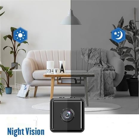 Kompaktowa mini kamera bezpieczeństwa WiFi 1080P o dyskretnych konturach, nagrywająca wideo HD w środku i na zewnątrz.