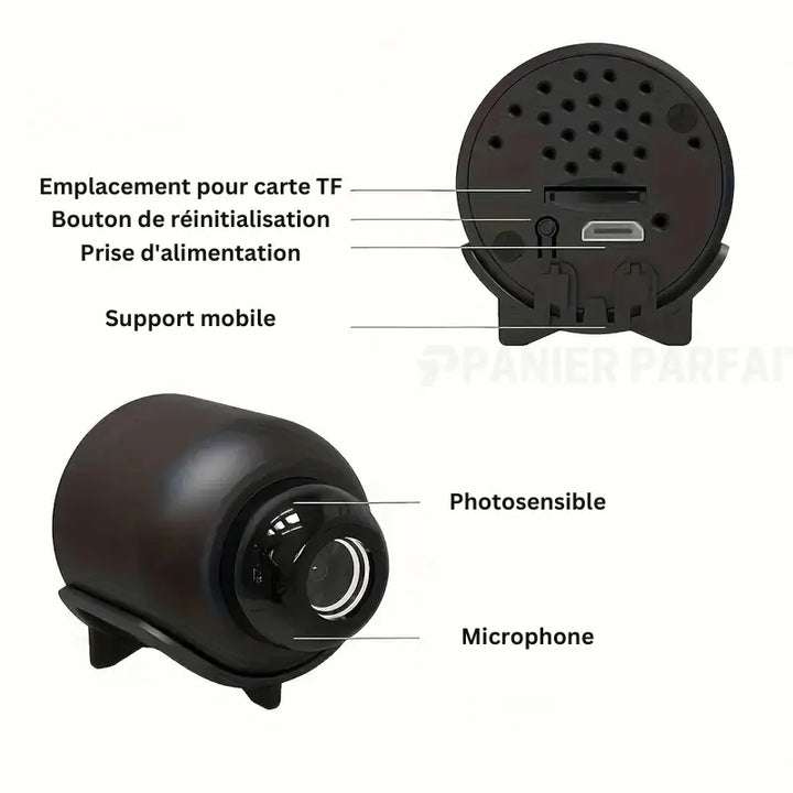 Mini bezprzewodowa kamera szpiegowska, kompaktowa, jakość HD, idealna do dyskretnego monitoringu wewnątrz i na zewnątrz.