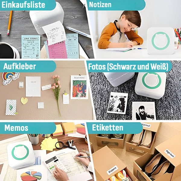 Mini drukarka termiczna bezprzewodowa Bluetooth, kompaktowa, mobilne drukowanie bezatramentowe, idealna do smartfonów, zdjęć, notatek.