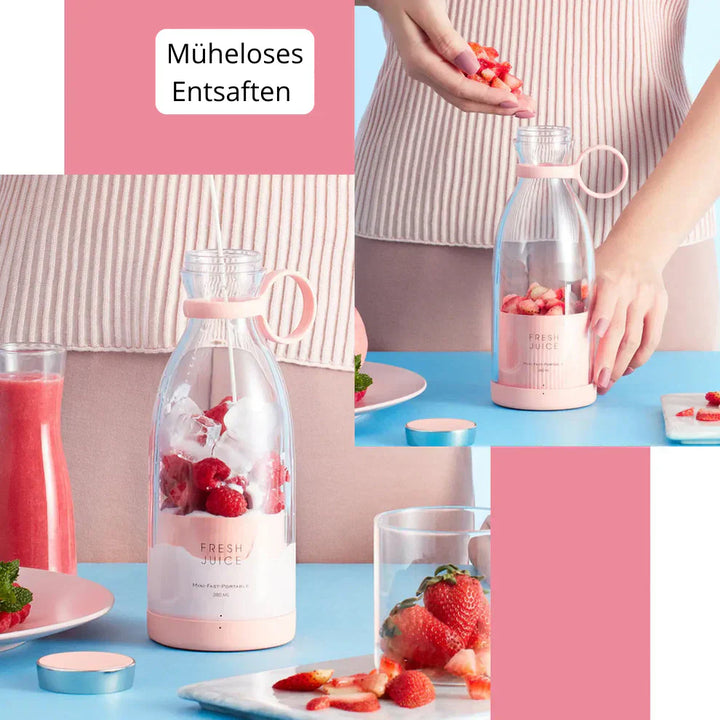 Przenośny blender ultra-kompaktowy, stylowy, z akumulatorem i mocnymi ostrzami do smoothie i koktajli proteinowych.