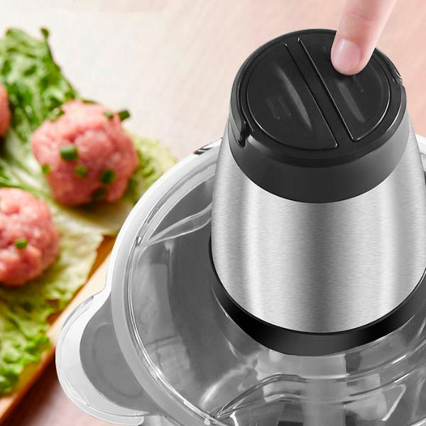 Mocny mikser ze stali nierdzewnej do siekania mięsa i warzyw, ergonomiczny design i łatwe czyszczenie.
