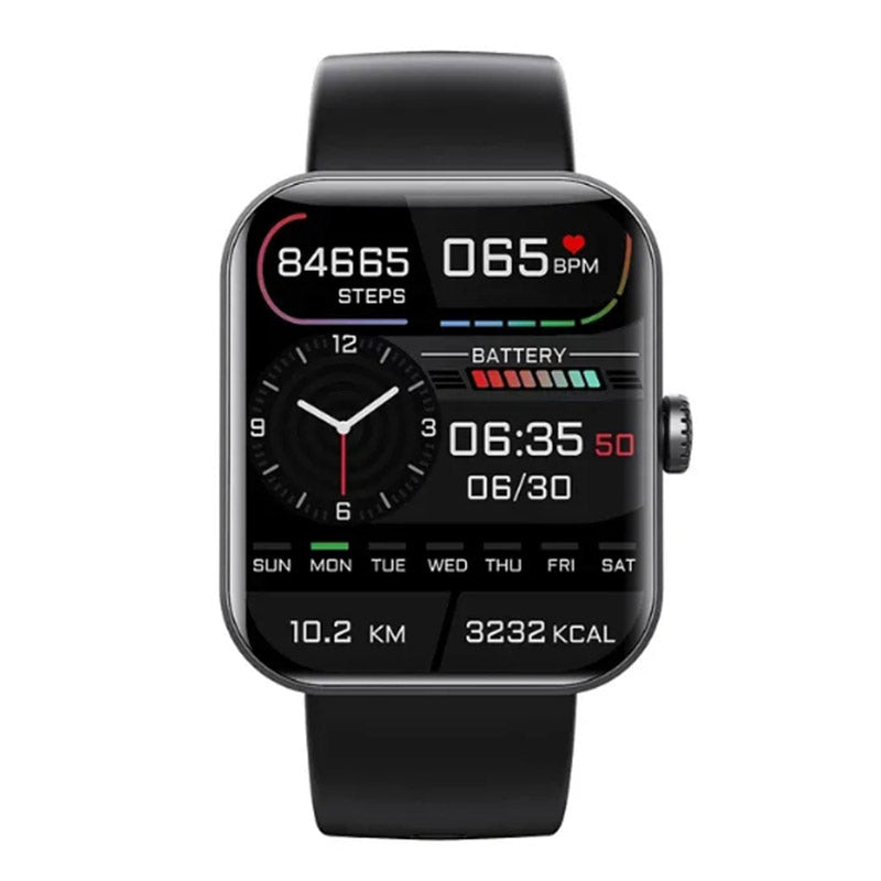 Smartwatch do kontroli cukru, nowoczesny design, bez igieł, precyzyjne pomiary, wersje czarna i różowa.