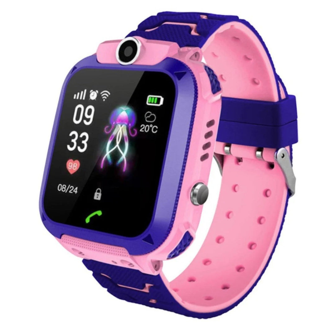 Smartwatch dla dzieci GPS, kolorowy z aparatem, dwukierunkowymi połączeniami i wbudowanym przyciskiem SOS dla bezpieczeństwa i zabawy.