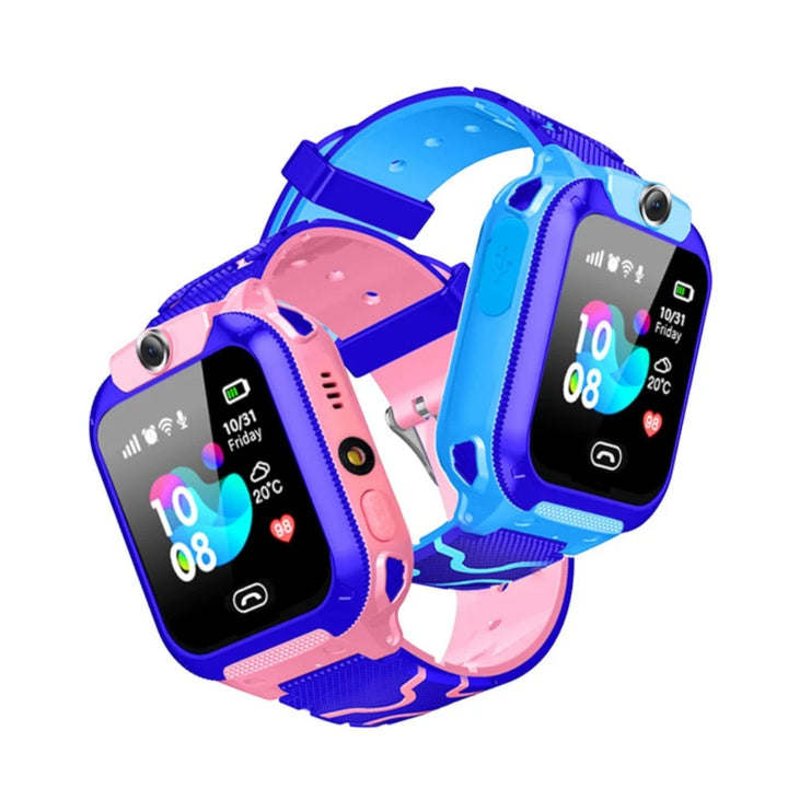 Smartwatch dla dzieci GPS, kolorowy z aparatem, dwukierunkowymi połączeniami i wbudowanym przyciskiem SOS dla bezpieczeństwa i zabawy.