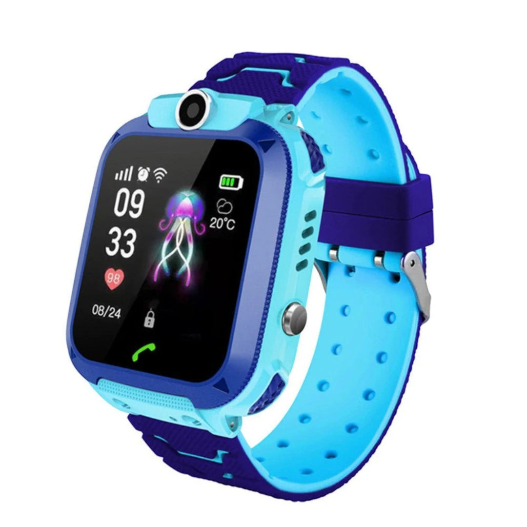 Smartwatch dla dzieci GPS, kolorowy z aparatem, dwukierunkowymi połączeniami i wbudowanym przyciskiem SOS dla bezpieczeństwa i zabawy.