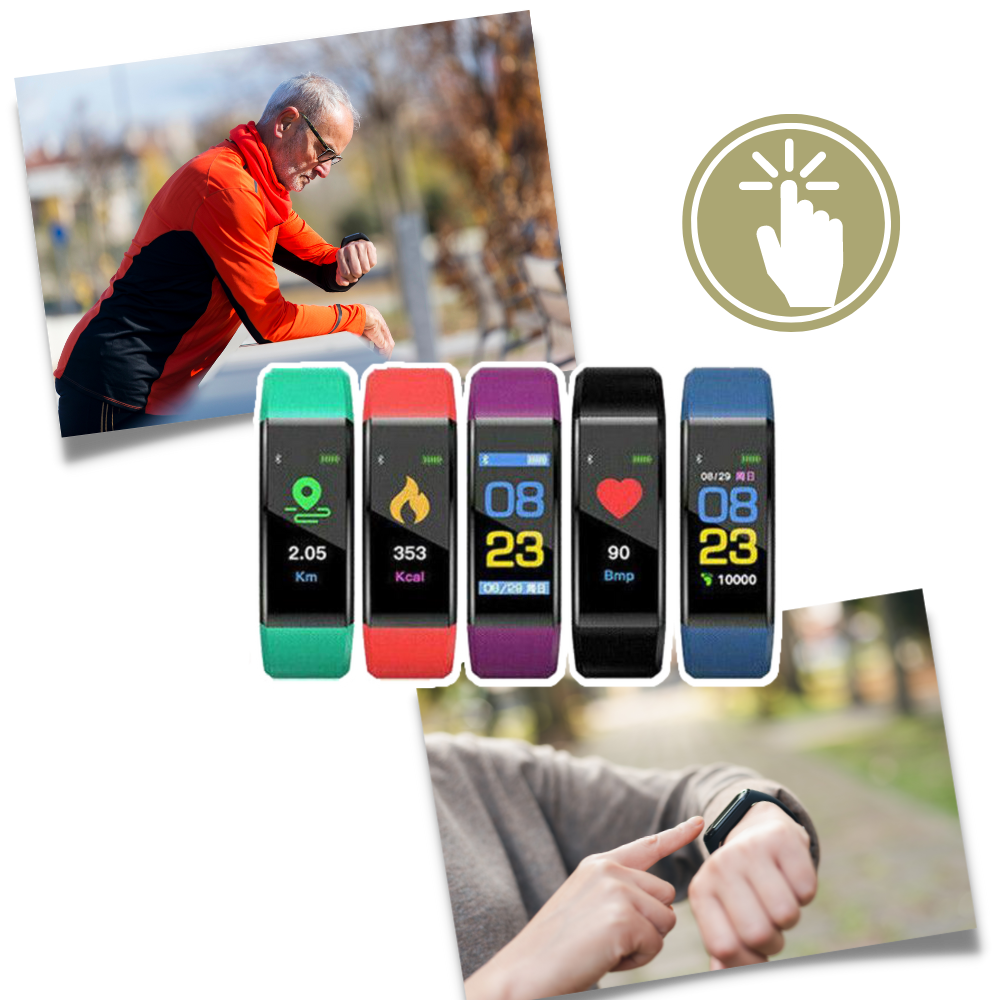 Smartwatch dla seniorów, wyraźny wyświetlacz LED, ergonomiczny, zaawansowane monitorowanie zdrowia, czerwony, akcesorium męskie