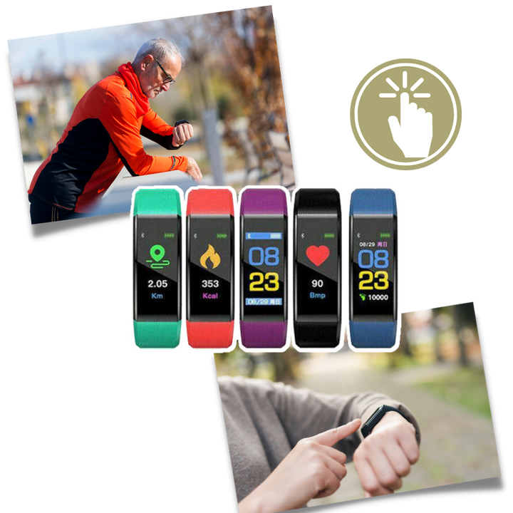 Smartwatch dla seniorów, wyraźny wyświetlacz LED, ergonomiczny, zaawansowane monitorowanie zdrowia, czerwony, akcesorium męskie