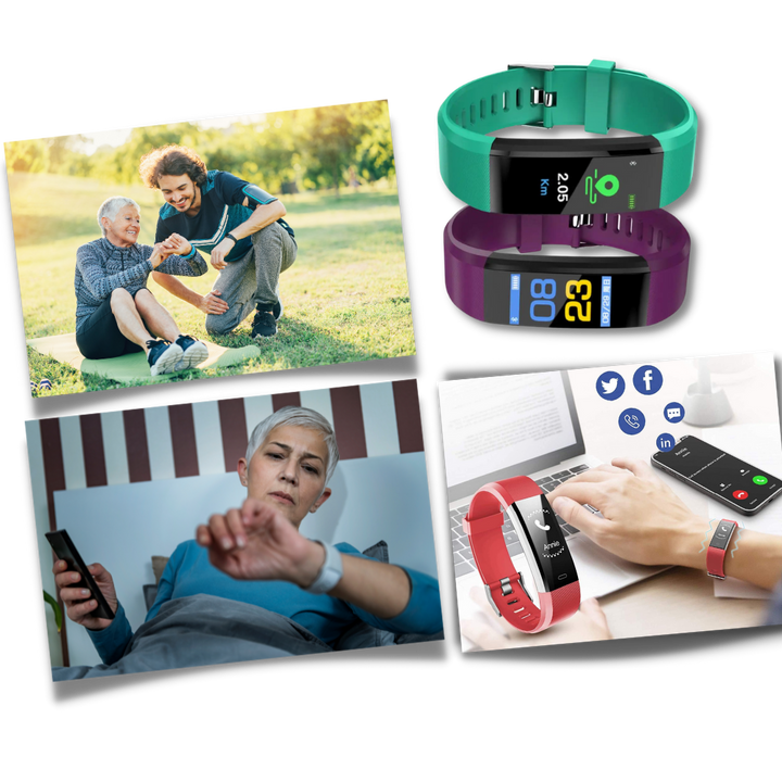 Smartwatch dla seniorów, wyraźny wyświetlacz LED, ergonomiczny, zaawansowane monitorowanie zdrowia, czerwony, akcesorium męskie