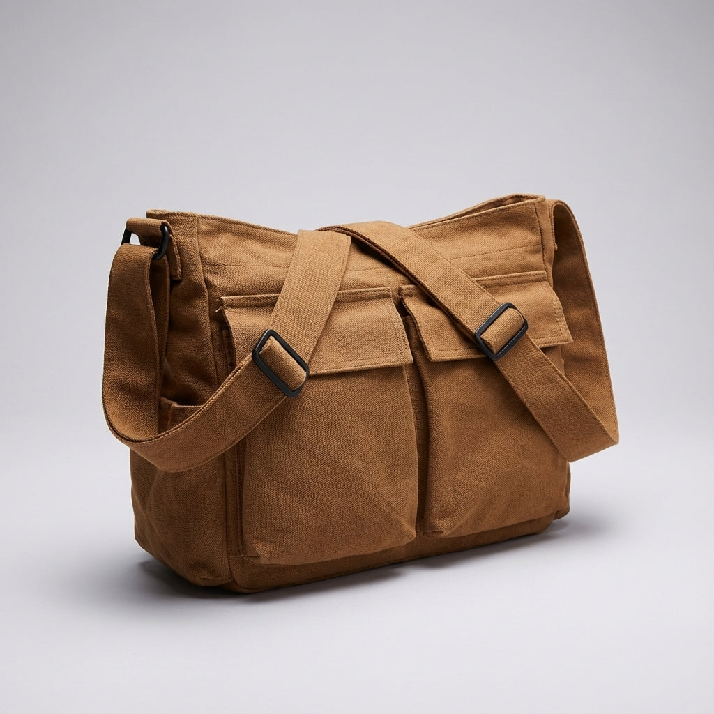Lekka i pojemna torba crossbody Packlite z płótna, uniwersalny organizer z kieszeniami.
