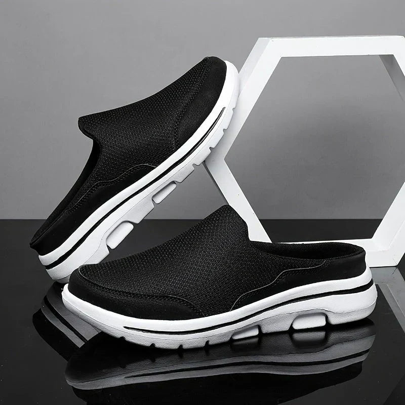 Męskie luksusowe, oddychające i eleganckie kapcie z mieszanki bawełny, z ergonomicznym designem dla optymalnego komfortu.