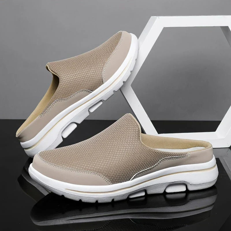 Męskie luksusowe, oddychające i eleganckie kapcie z mieszanki bawełny, z ergonomicznym designem dla optymalnego komfortu.
