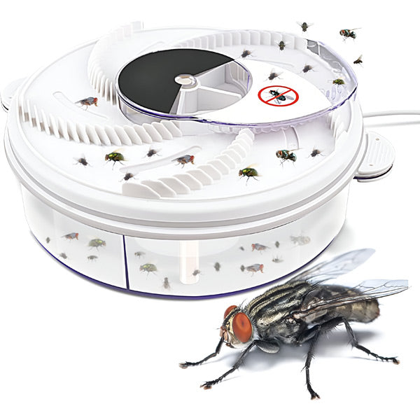 Pułapka na muchy wielokrotnego użytku, innowacyjny design, nietoksyczna, do wnętrz, skuteczna, higieniczna, ekologiczna, zasilanie USB.