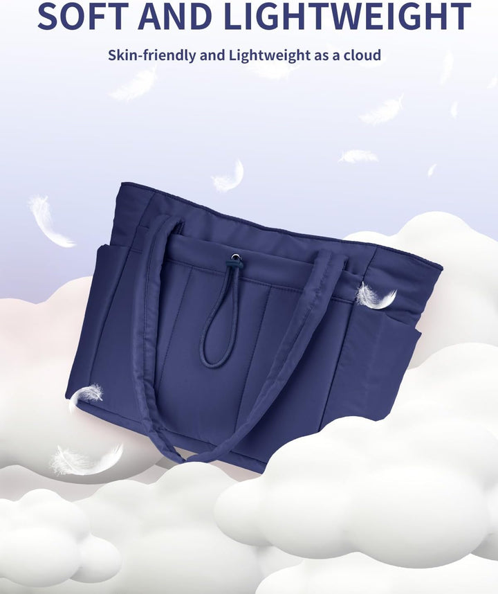Damska torba pikowana z uchwytem na kubek, na laptopa. Idealna do transportu akcesoriów sportowych.