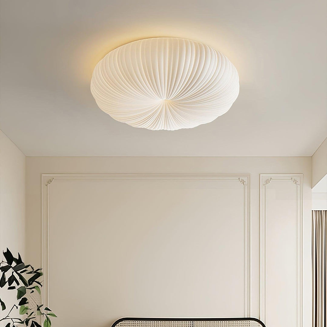 Lampa sufitowa LED z metalu i akrylu, nowoczesny design, regulowane światło z pilotem, elegancka i współczesna.