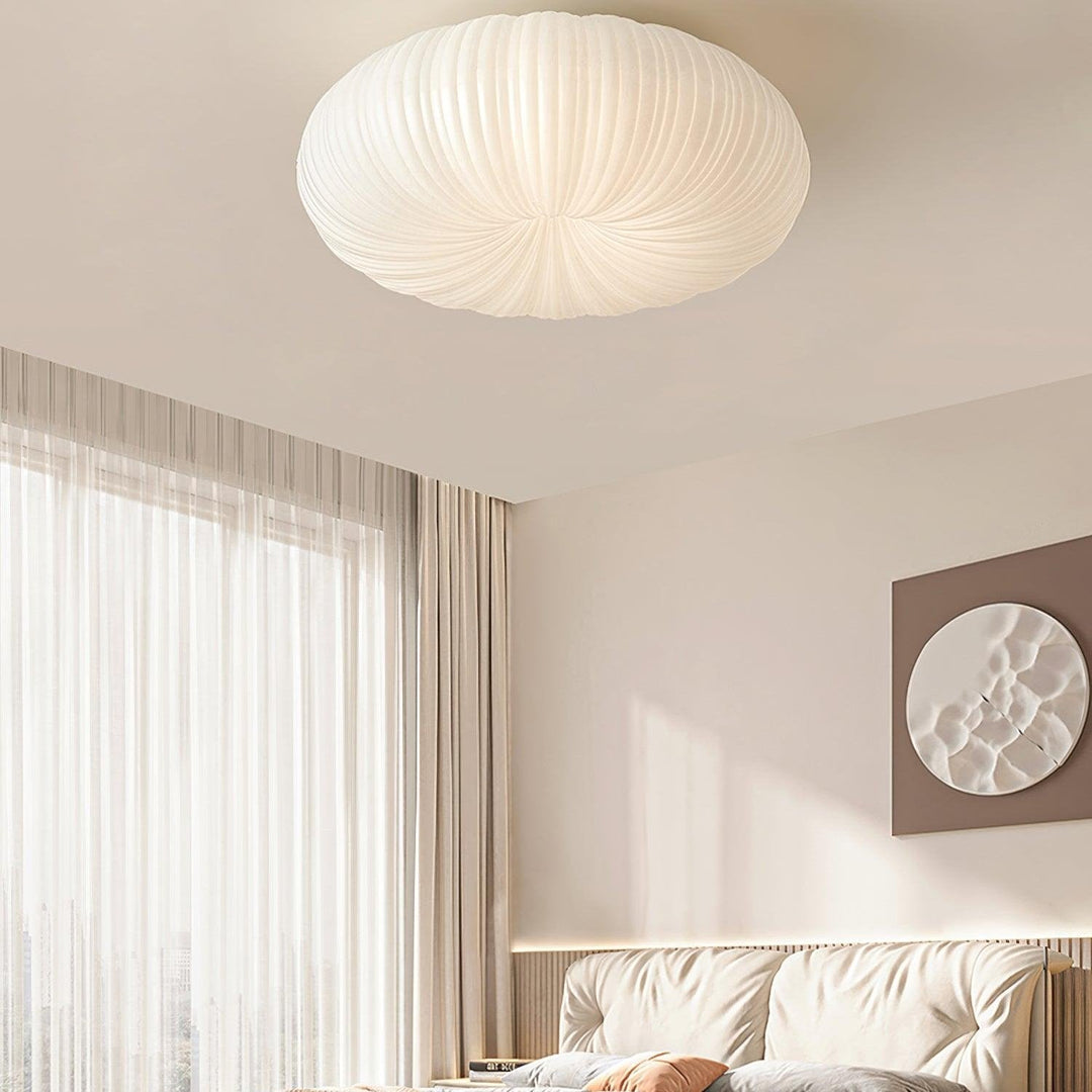 Lampa sufitowa LED z metalu i akrylu, nowoczesny design, regulowane światło z pilotem, elegancka i współczesna.