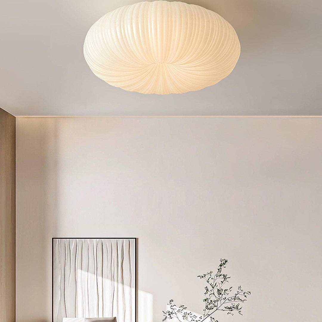 Lampa sufitowa LED z metalu i akrylu, nowoczesny design, regulowane światło z pilotem, elegancka i współczesna.