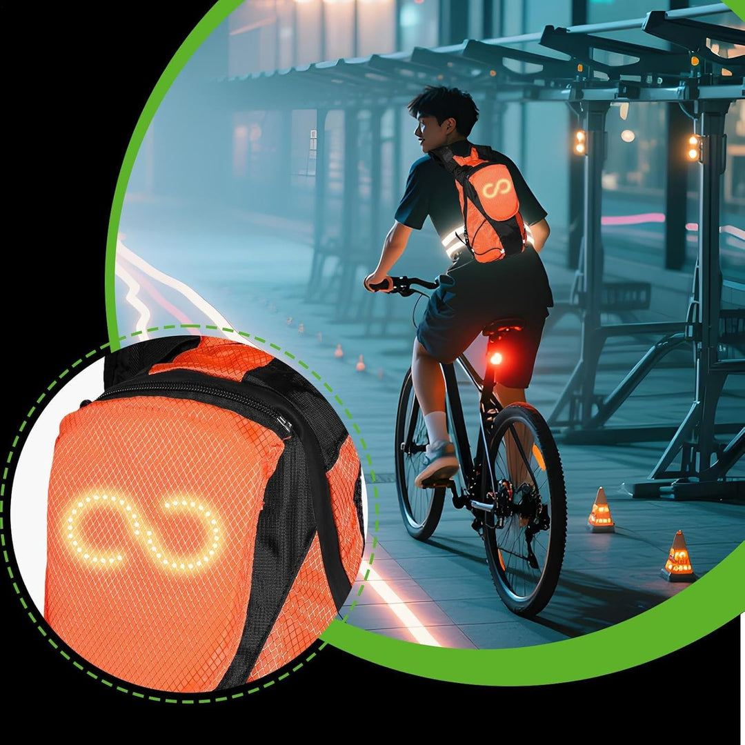Wodoodporny plecak motocyklowy LED, idealny na rower, do miasta i do jazdy w nocy.