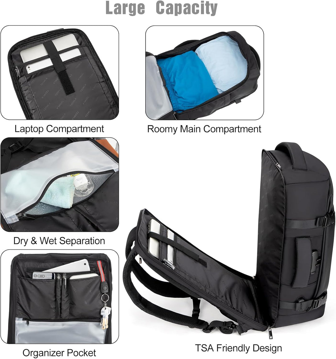 Plecak unisex 40L na laptopa. Idealny na wyjazd, do szkoły lub pracy. Z USB i antykradzieżowym zamkiem.