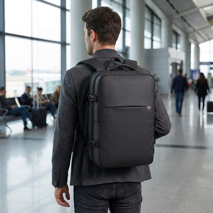 Plecak podróżny Safepackr, rozszerzalny, idealny na bagaż podręczny, z miejscem na laptop.