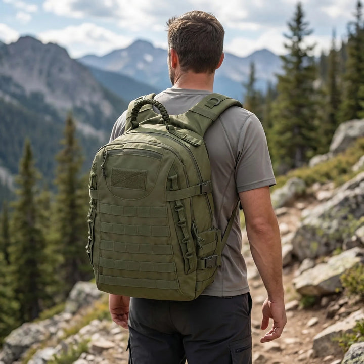 Plecak taktyczny 38L unisex z systemem MOLLE. Wodoodporny, idealny na outdoor, turystykę, camping, survival.