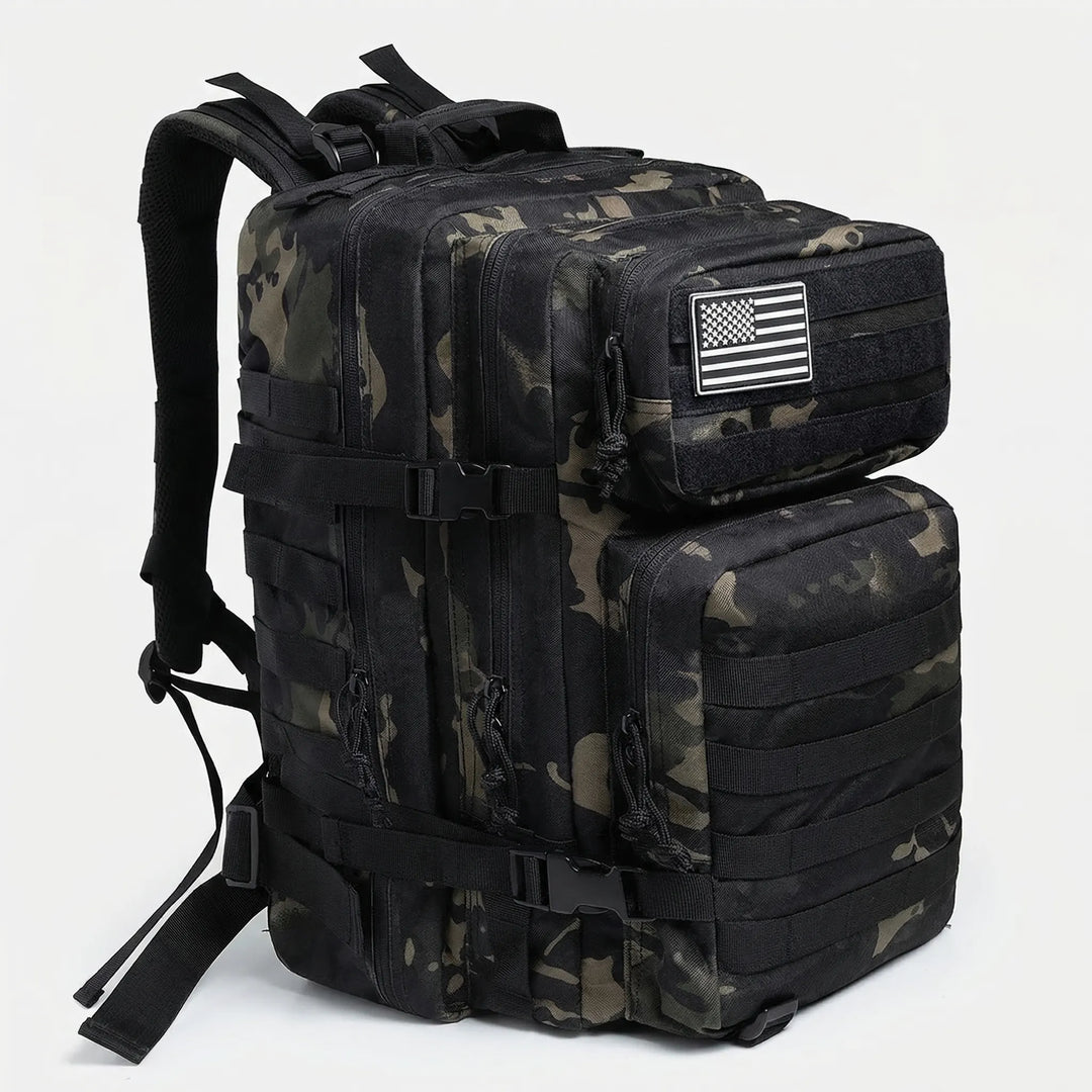 Funkcjonalny plecak taktyczny MOLLE 45L, idealny na trekking, wyprawy i outdoor, unisex.