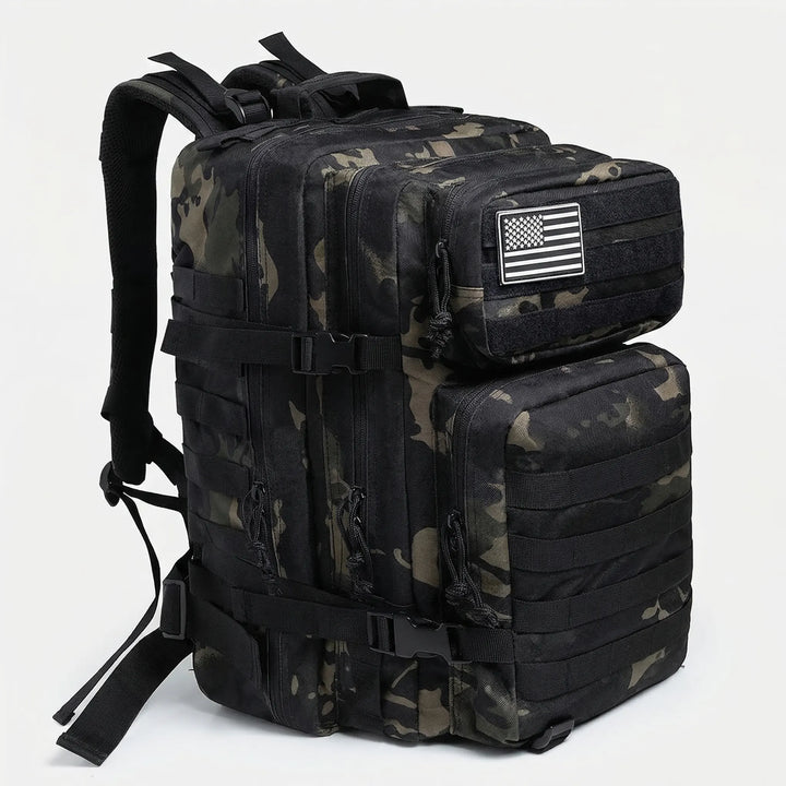 Funkcjonalny plecak taktyczny MOLLE 45L, idealny na trekking, wyprawy i outdoor, unisex.