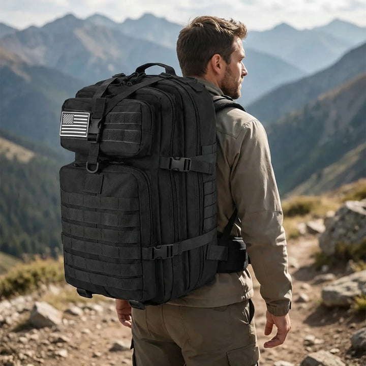 Plecak taktyczny turystyczny unisex z systemem MOLLE, idealny na wędrówki, survival i kemping.