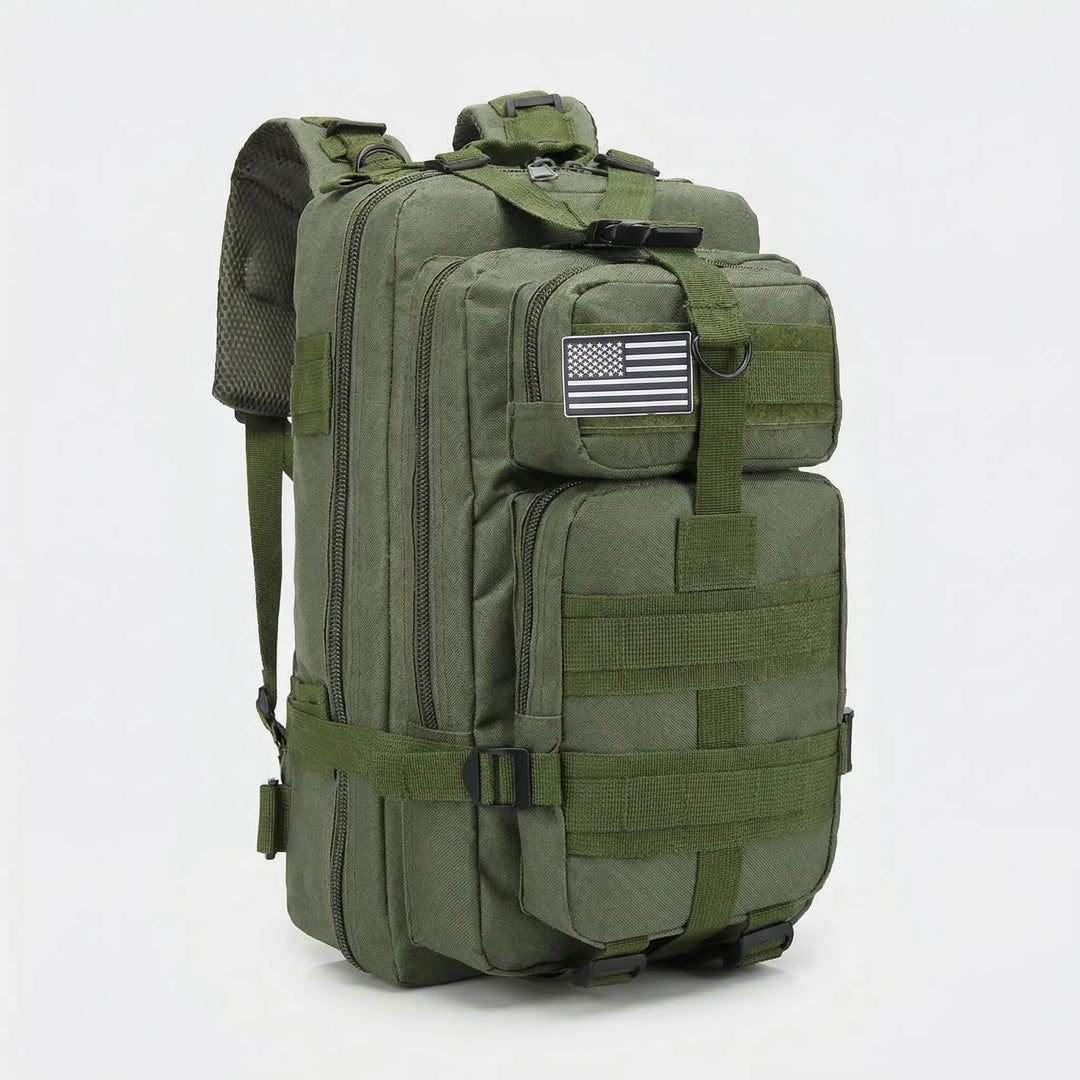 Plecak taktyczny 50L z systemem MOLLE, czarny, idealny na długie wędrówki, kemping i outdoor.