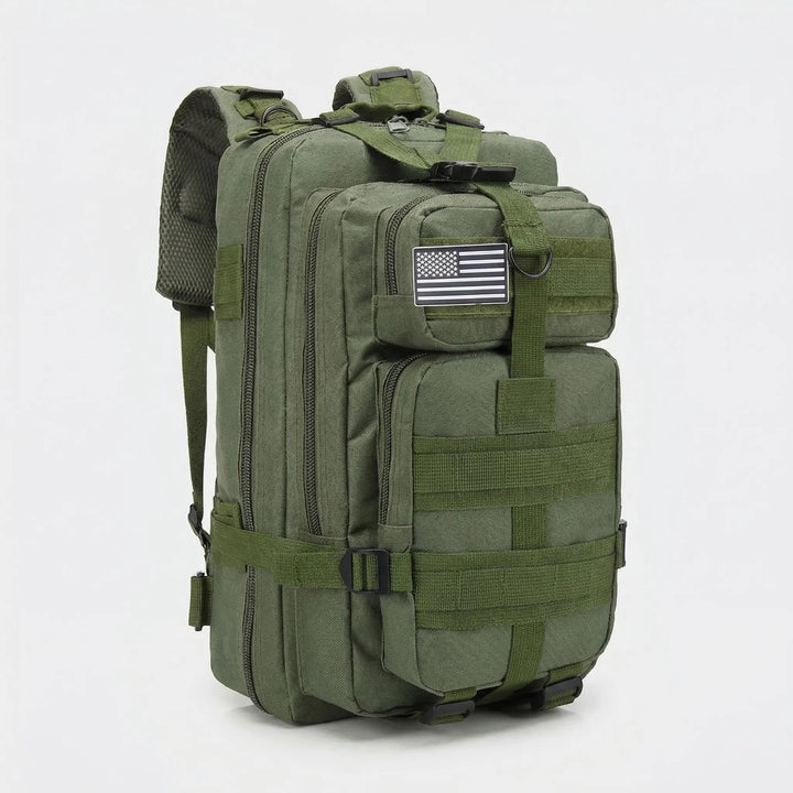 Plecak taktyczny 50L z systemem MOLLE, czarny, idealny na długie wędrówki, kemping i outdoor.