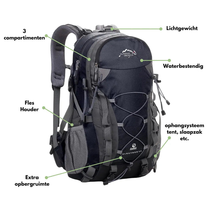 Wytrzymały plecak outdoor ExplorerMax 40L, doskonały na górskie wyprawy i długie podróże.