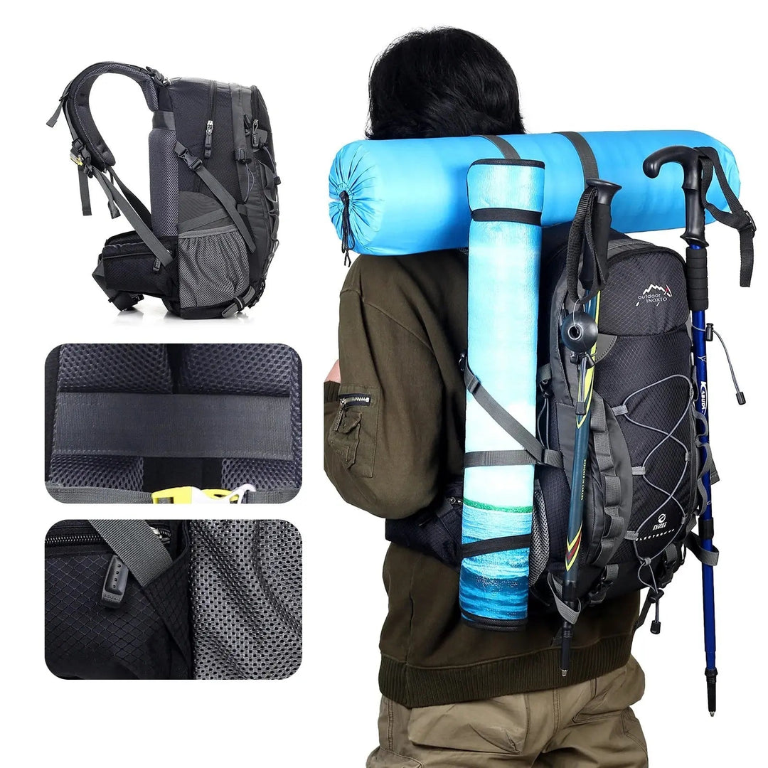 Ergonomiczny plecak trekkingowy ExplorerMax 40L z wentylacją pleców, idealny na długie szlaki.
