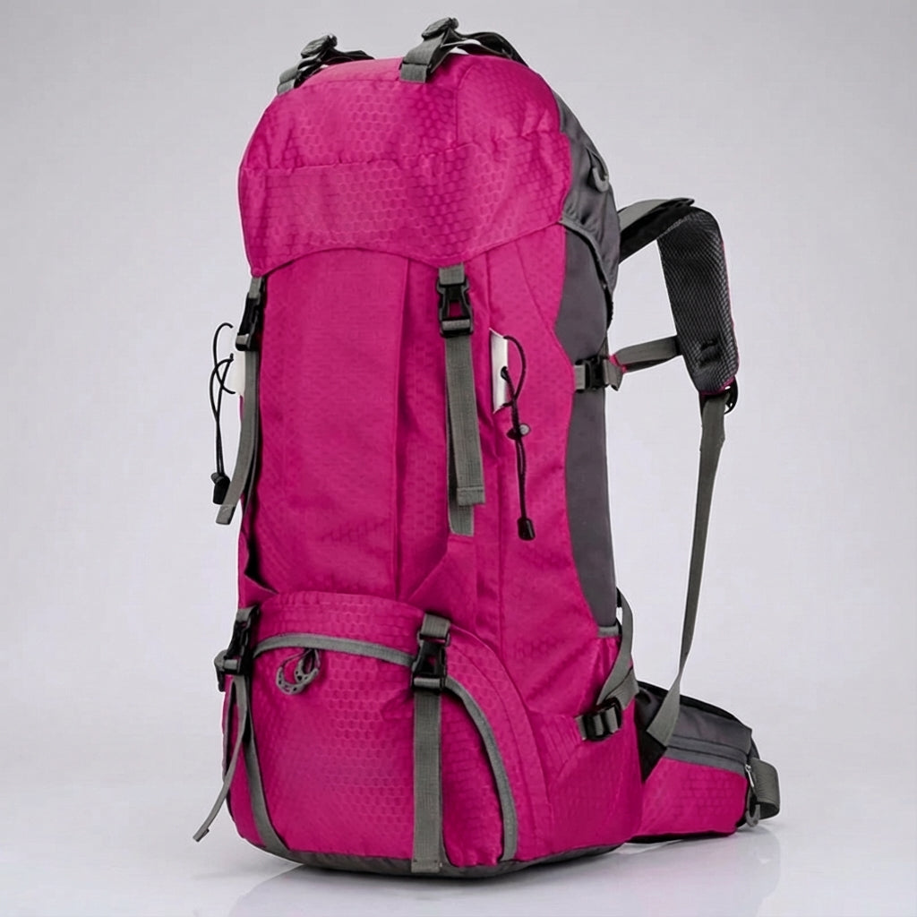 Plecak trekkingowy 60L Pathward z regulowanymi pasami i klamrami, wygoda i bezpieczeństwo w outdoorze.