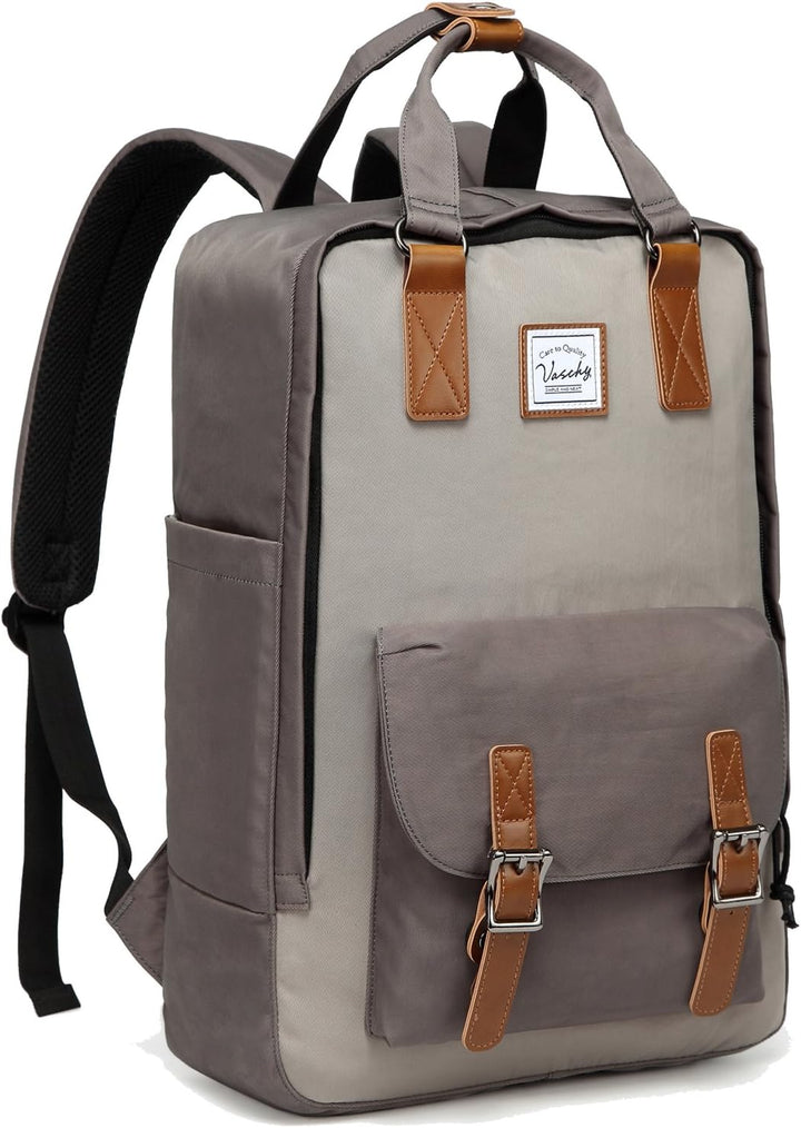 Plecak vintage wodoodporny na laptopa 15.6 cala z organizerem. Miejski, unisex, do pracy i szkoły.