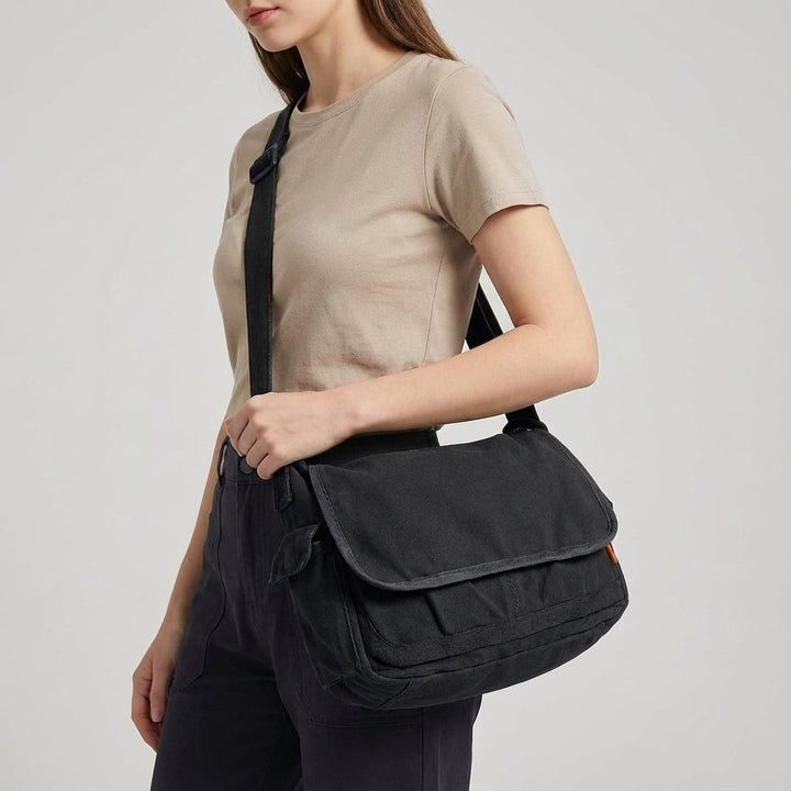 Modna torba miejska vintage płócienna unisex, trwała i funkcjonalna, idealna do codziennego użytku.