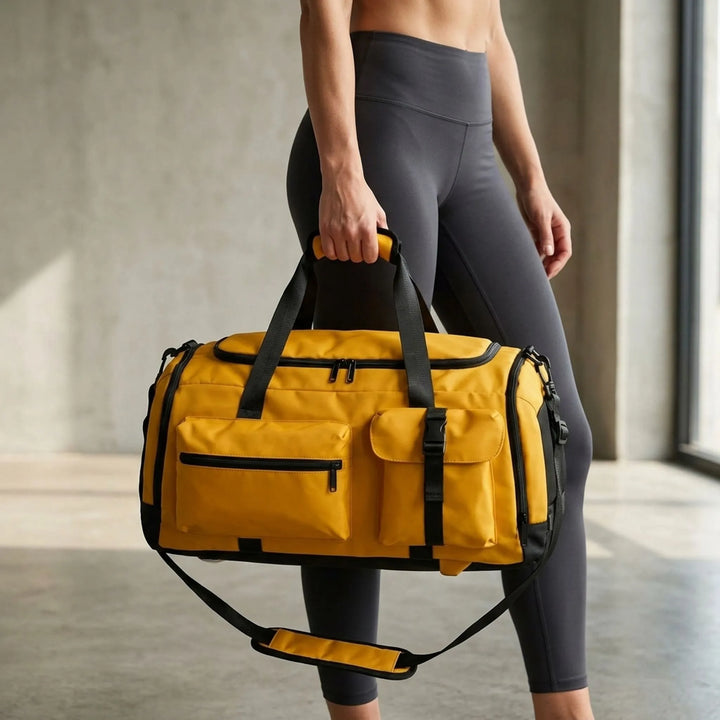 Pojemna torba sportowa 56-75L unisex, idealna na podróż lub siłownię. Wykonana z wytrzymałego materiału Oxford.