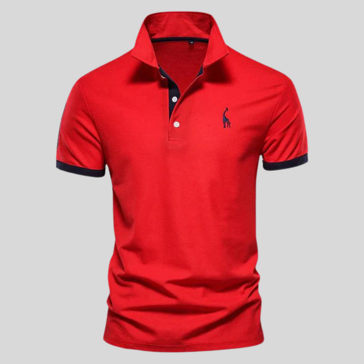 Czerwone polo męskie Waylen, odważny i stylowy element garderoby.