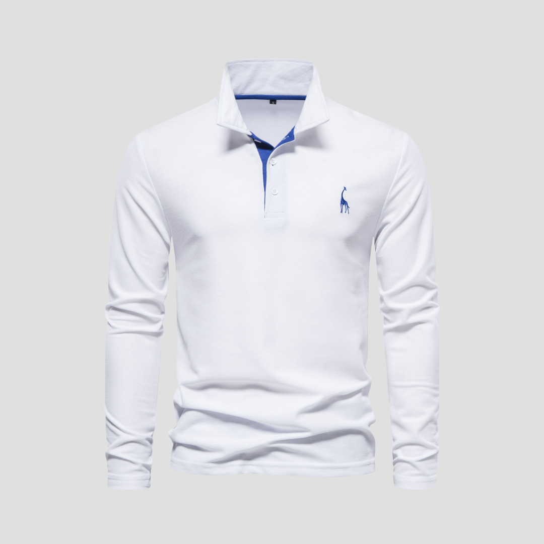 Męskie polo z długim rękawem, sportowo-elegancki styl, idealne na co dzień.