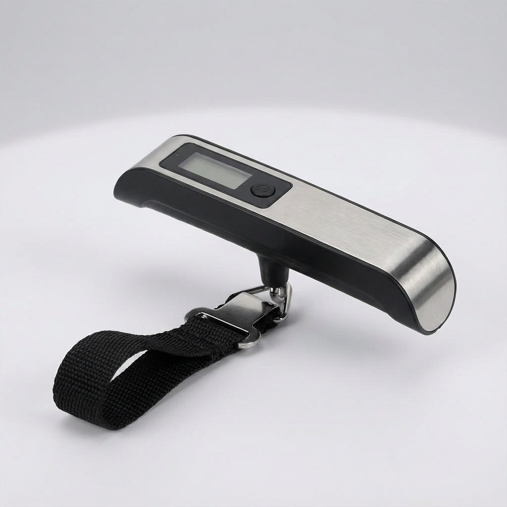 Waga bagażowa TravelWeigh z wyświetlaczem LCD, niezbędna do uniknięcia nadbagażu.