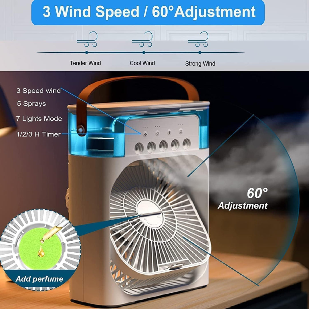 Elegancki, przenośny klimatyzator ARCTIBREEZE z mgiełką. Nowoczesny design, łatwy w obsłudze, USB.