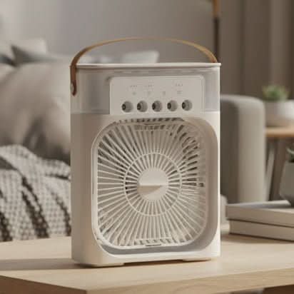 Osobisty wentylator chłodzący biurko. Kompaktowy mini cooler do komfortu w pracy.