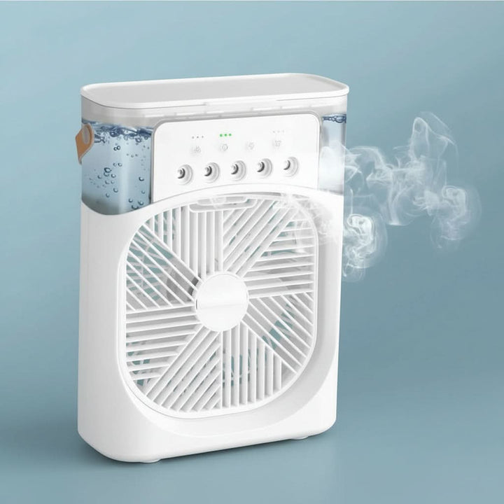 Czarny mini klimatyzator osobisty, idealny na biurko i podróże. Energooszczędny wentylator.