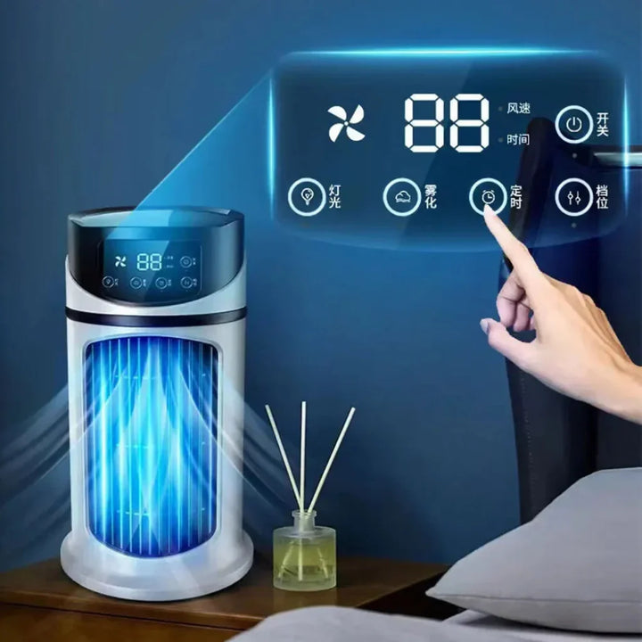 Unisex przenośny wentylator klimatyzator 3w1 z nawilżaczem do biurka. Skuteczne, osobiste chłodzenie.